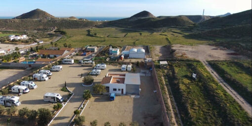 Vista aerea de Camper Park el Rancho en Carboneras, Almería
