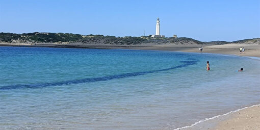 área caños de meca en la playa de Cádiz